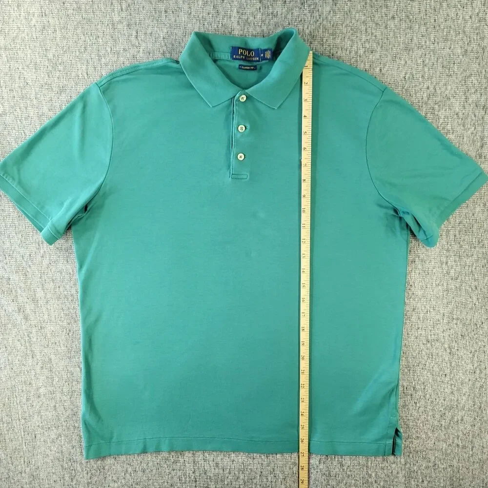 Polo Ralph Lauren Shirt Mens Medium M Green Classic Fit Short Sleeve Pony